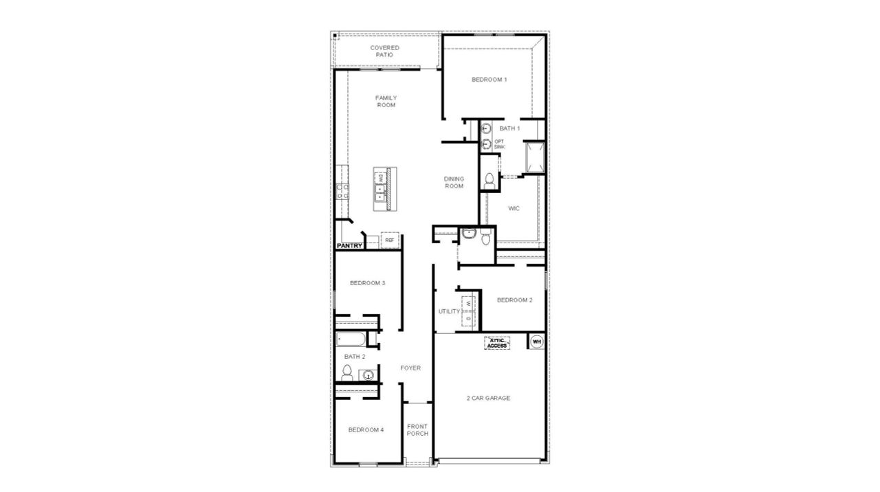 2D floor plan layout of this home in Saratoga Crossing, Corpus Christi, TX (Image 2).