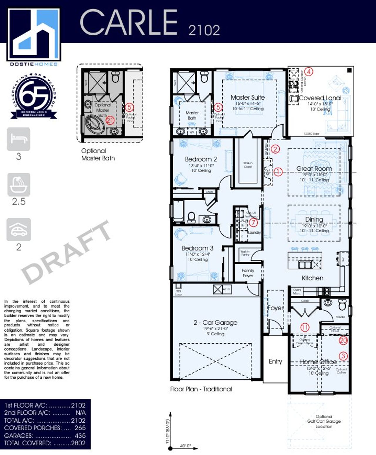 2D floor plan layout for the Carle 2102 by Dostie Homes in Reflections and Seabrook at Nocatee, Ponte Vedra Beach, FL (Image 2). 2D floor plan layout for the Carle 2102 by Dostie Homes in Reflections and Seabrook at Nocatee, Ponte Vedra Beach, FL (Image 2).