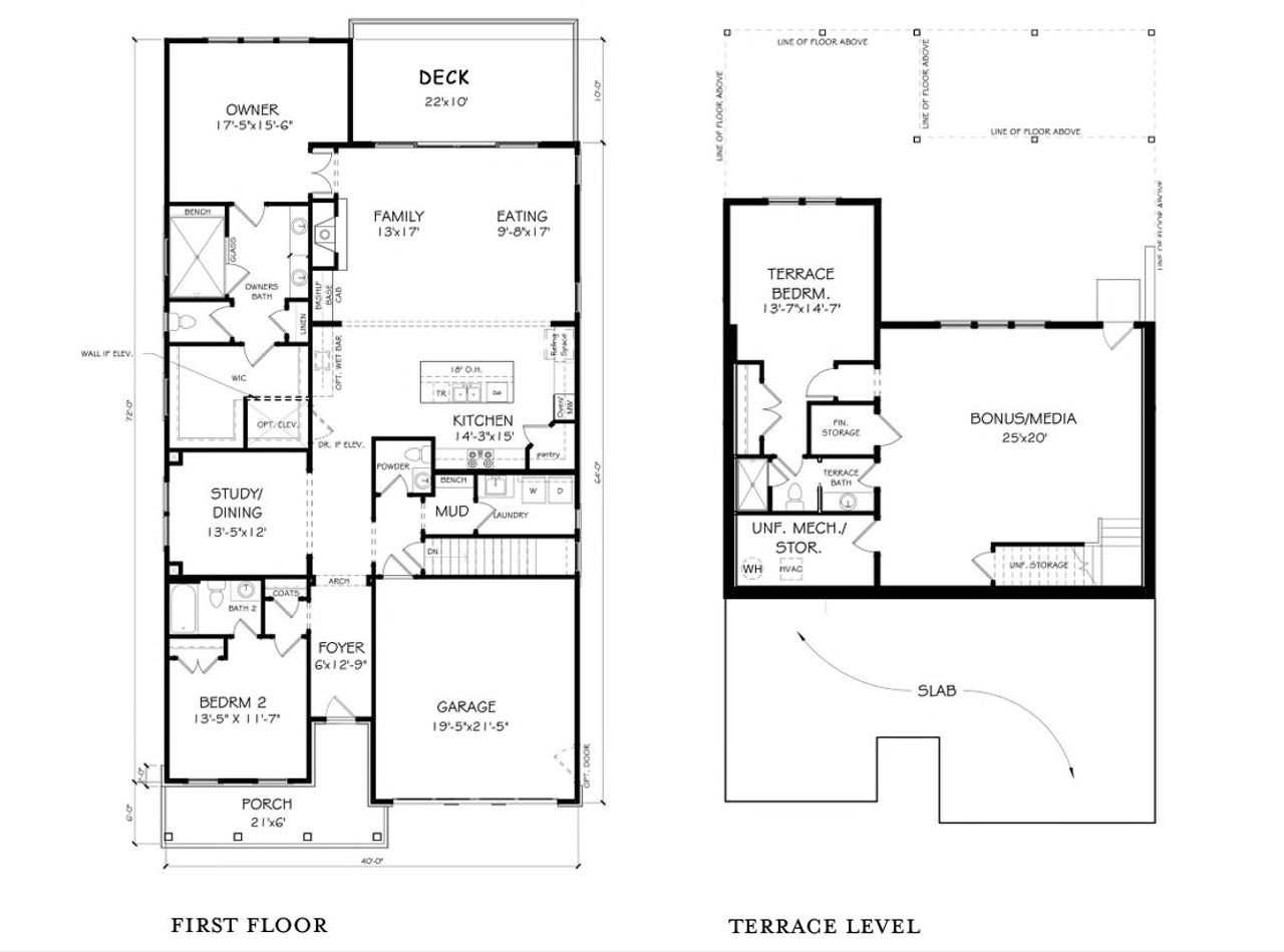 2D floor plan layout for the The Mayfield by JW Collection in Lakeside at River Green, Canton, GA (Image 2).