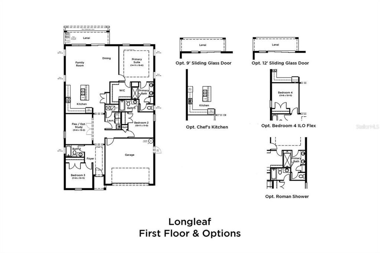2D floor plan layout of this home in Lakeside at Satilla, St. Cloud, FL (Image 2).