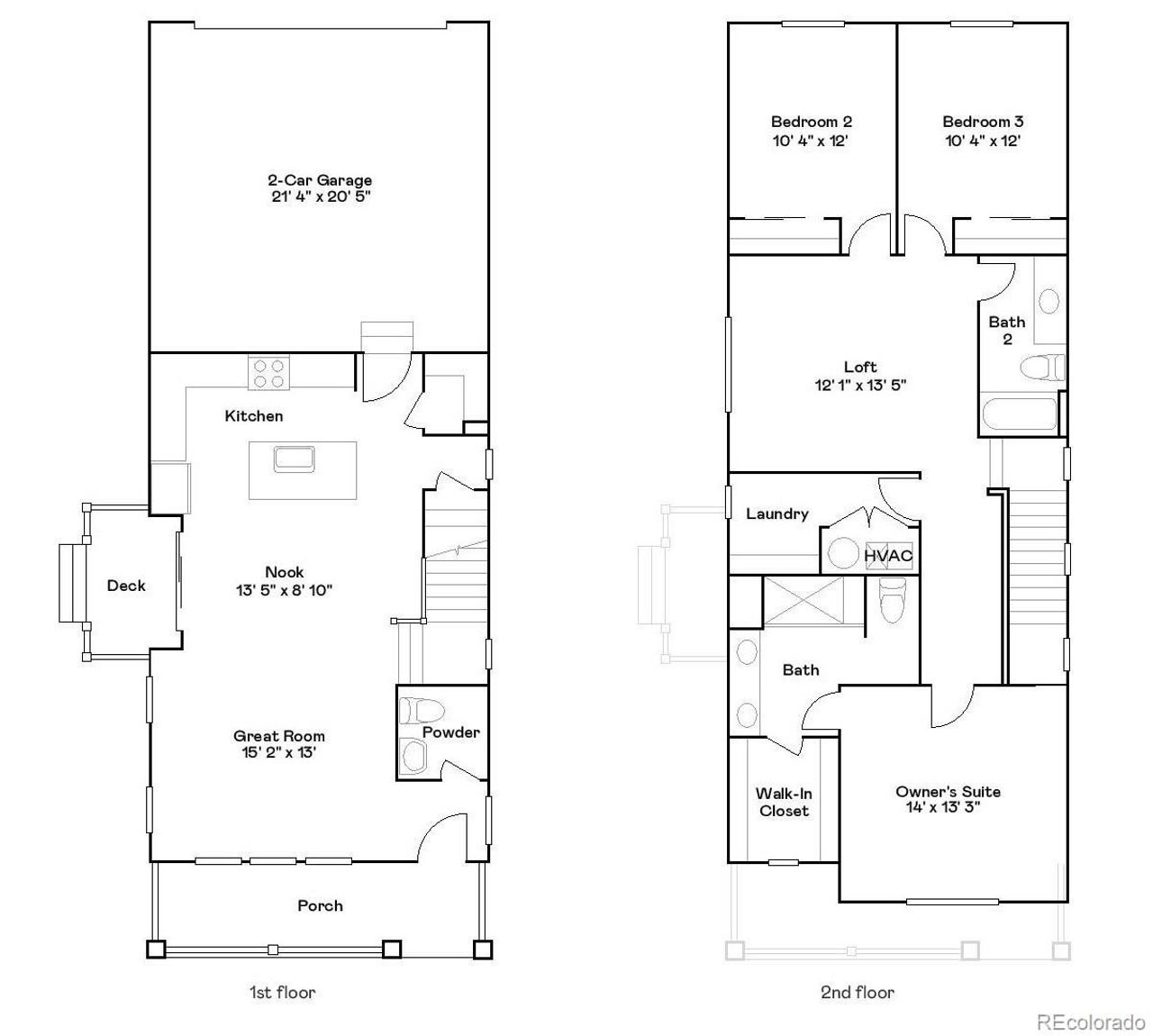 2D floor plan layout of this home in Percheron: The Explorer Collection, Colorado Springs, CO (Image 2).
