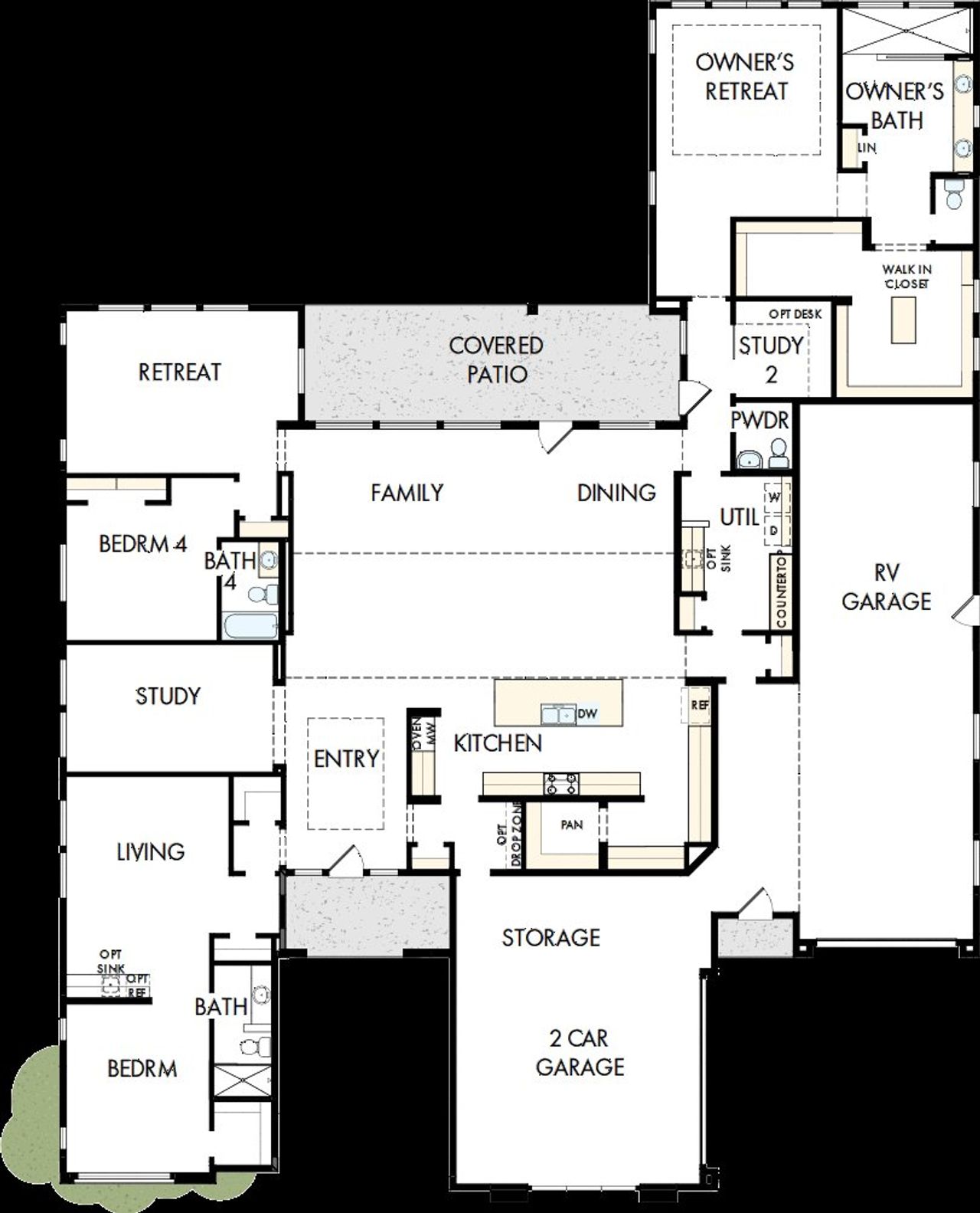 2D floor plan layout of this home in Tierra at Legado West, Queen Creek, AZ (Image 2).