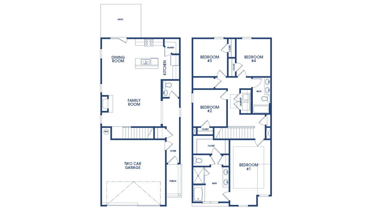 2D floor plan layout of this home in Laurel Park Townhomes, Hephzibah, GA (Image 2).