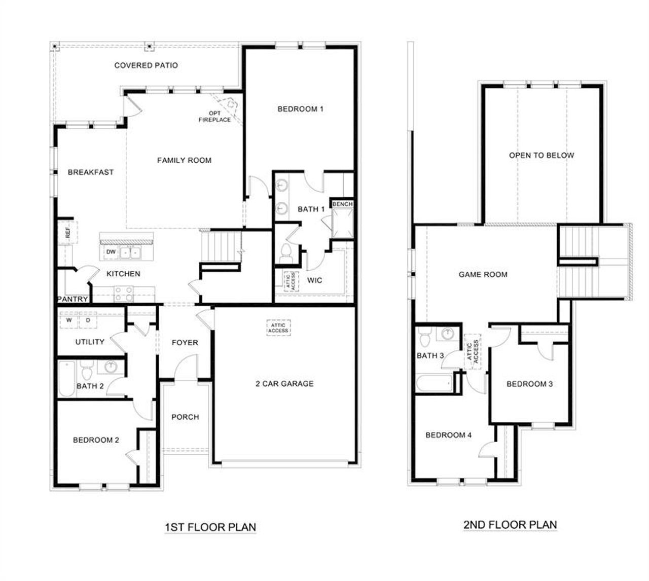 2D floor plan layout of this home in Windchime, Celina, TX (Image 2).