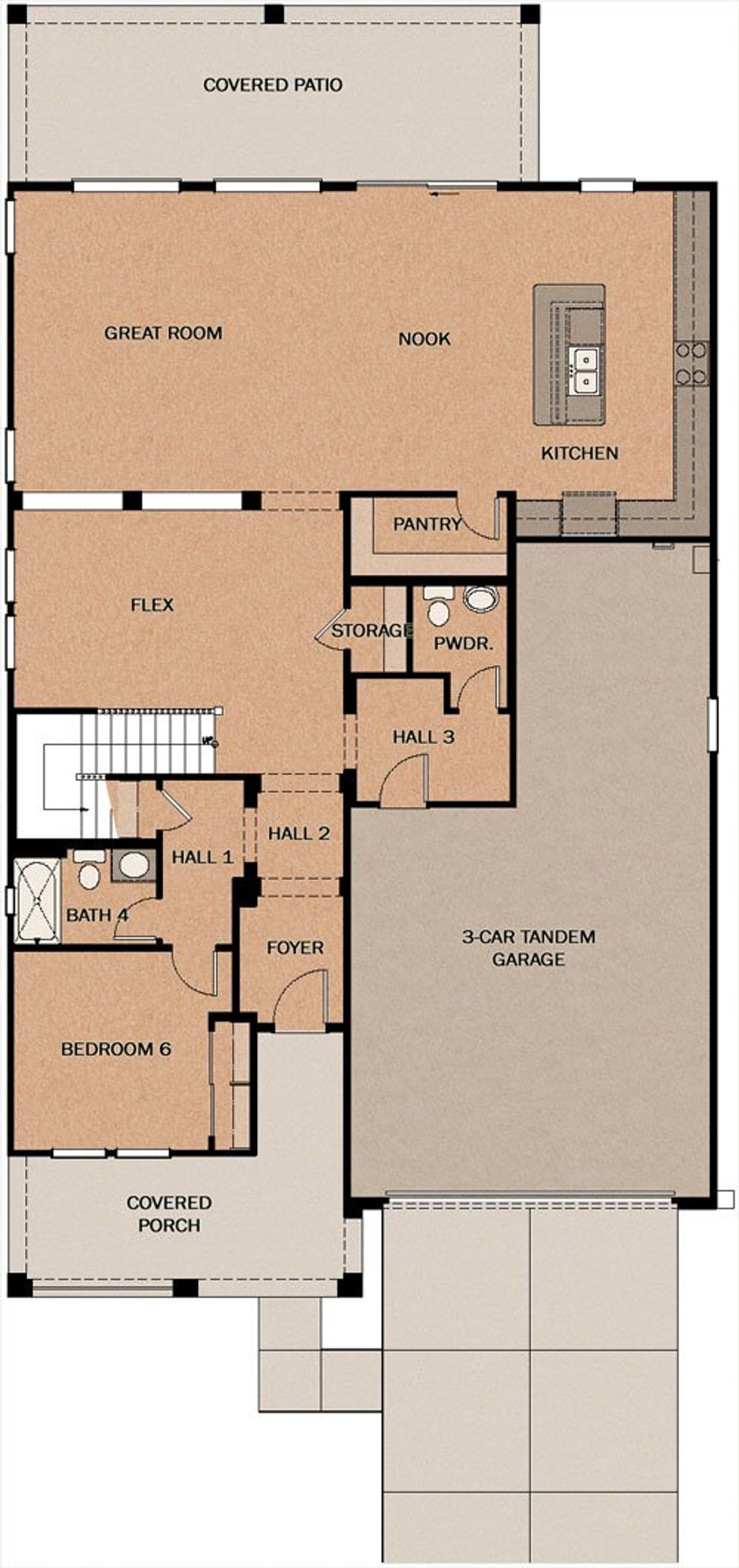 2D floor plan layout of this home in Silverado at Enclave, Litchfield Park, AZ (Image 2).