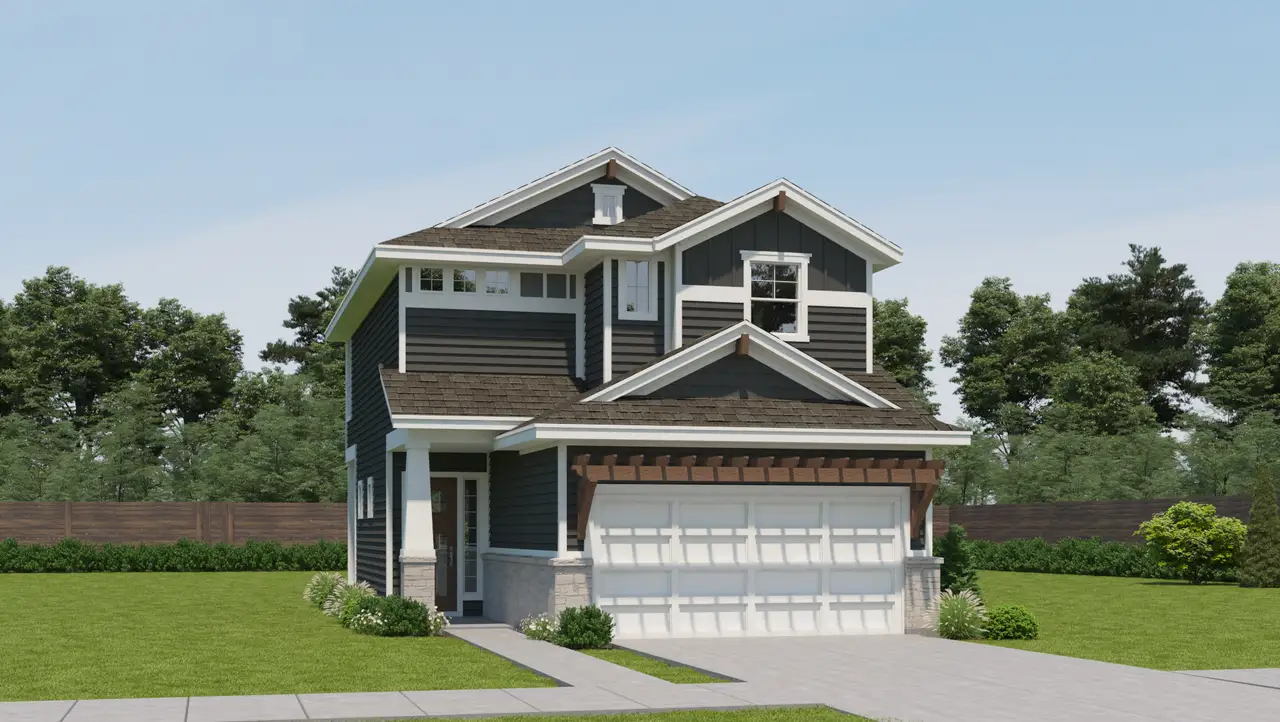 Front exterior of a new home in Southstone, Austin, TX, highlighting curb appeal (Image 2). Front exterior of a new home in Southstone, Austin, TX, highlighting curb appeal (Image 2).