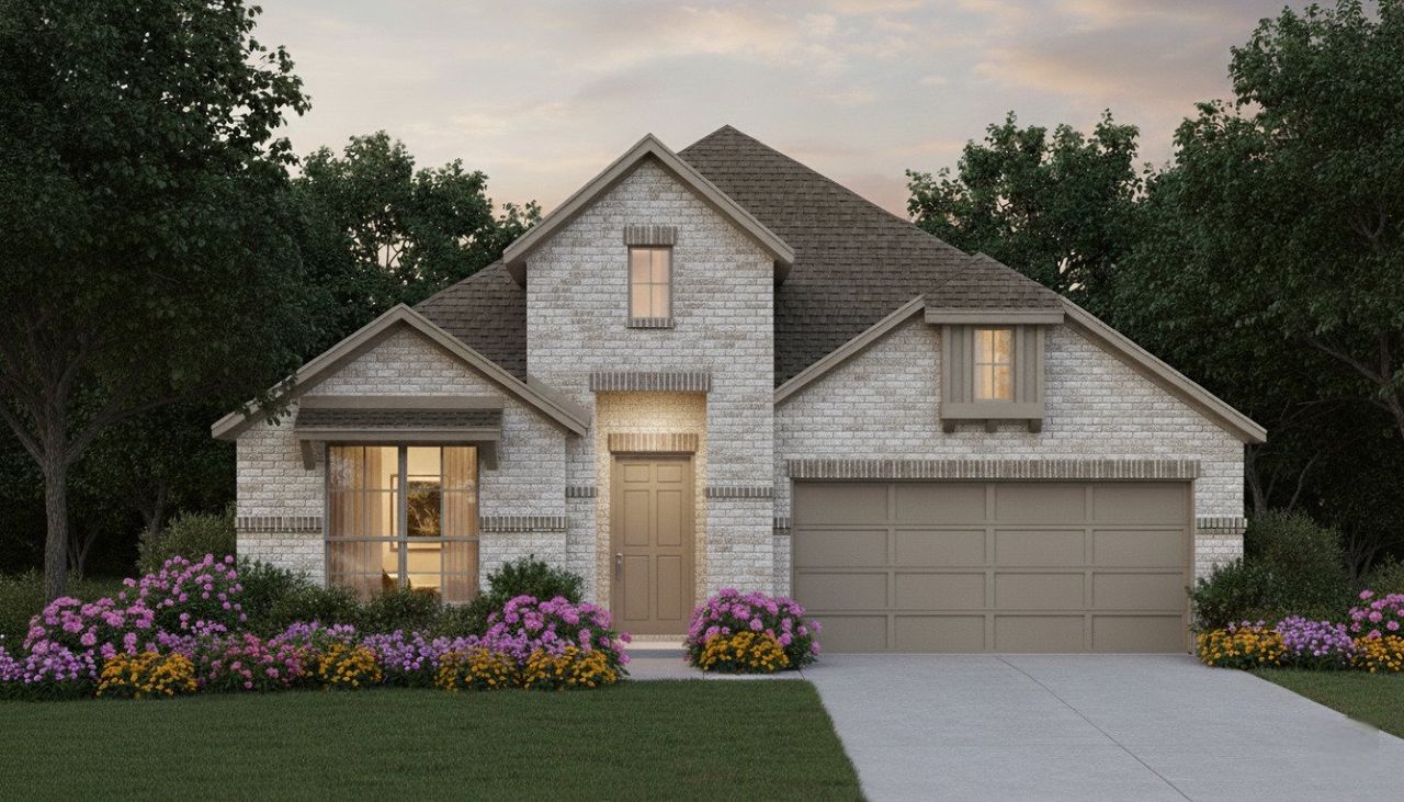 Representative exterior photo of a completed home built from the Sorrento by John Houston Homes in BridgeWater - Phase 1, Midlothian, TX (Image 2).