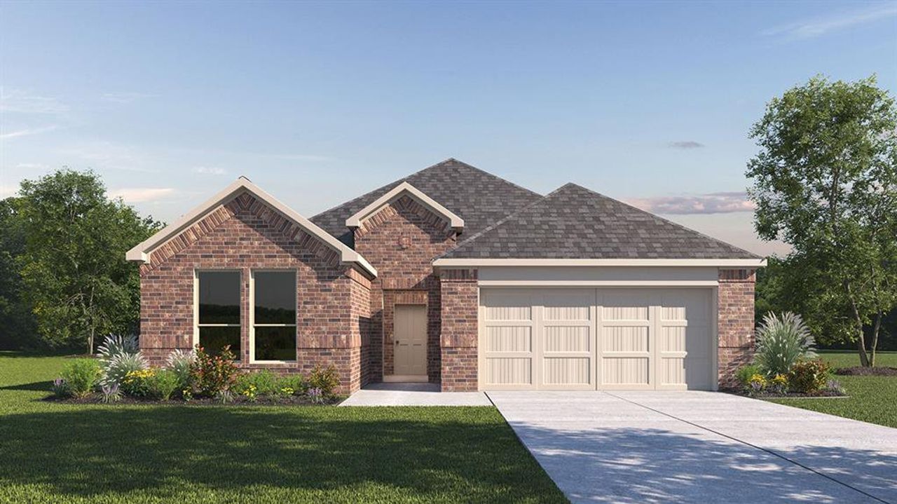 Front exterior of a new home in Lakewood Trails, Forney, TX, highlighting curb appeal (Image 2).