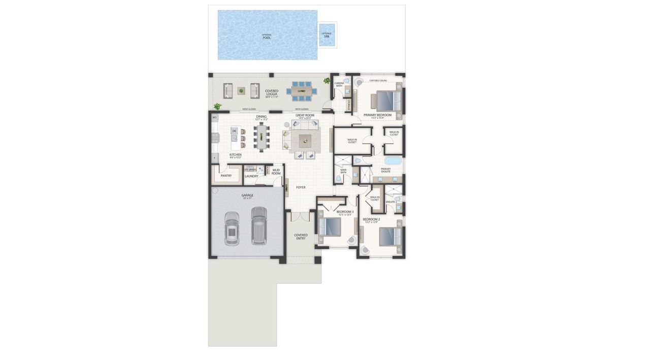 2D floor plan layout for the Casa Palma by GT Homes in Palma Del Lago, Miami Lakes, FL (Image 2). 2D floor plan layout for the Casa Palma by GT Homes in Palma Del Lago, Miami Lakes, FL (Image 2).