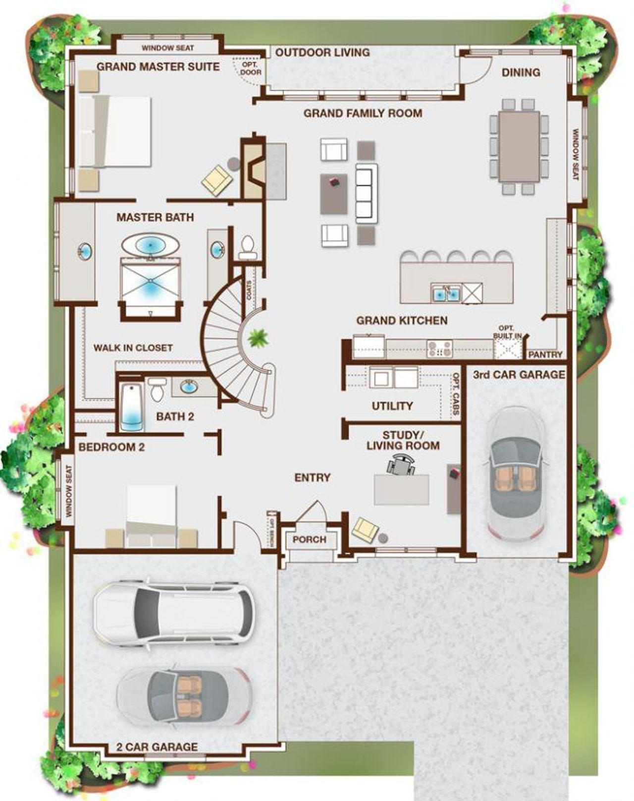 2D floor plan layout of this home in Heath Golf & Yacht Club, Heath, TX (Image 2).