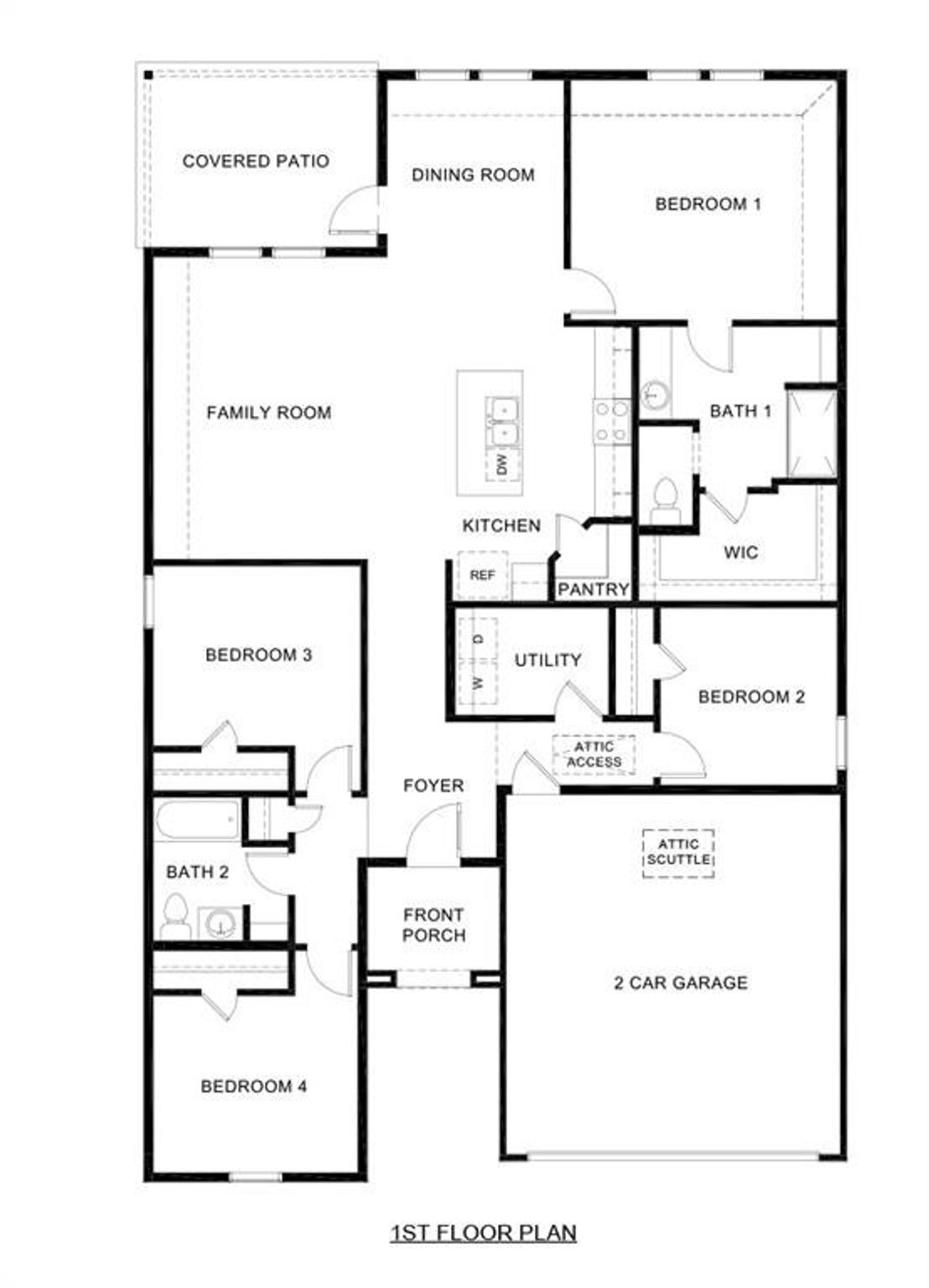 2D floor plan layout of this home in Bluff Springs, Ferris, TX (Image 2).
