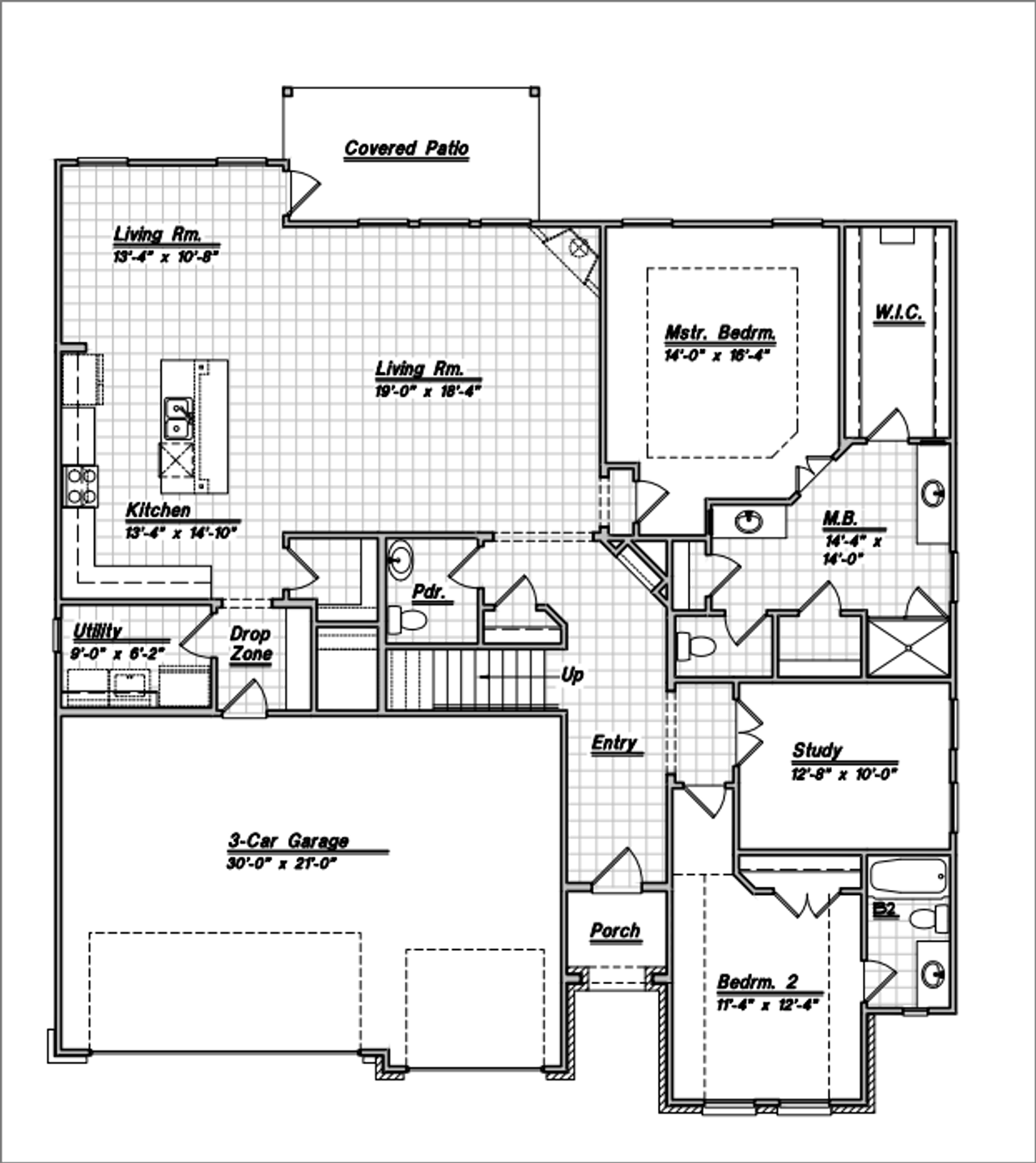 2D floor plan layout for the Lamar by Bellaire Homes in Buffalo Crossing, Cibolo, TX (Image 2).