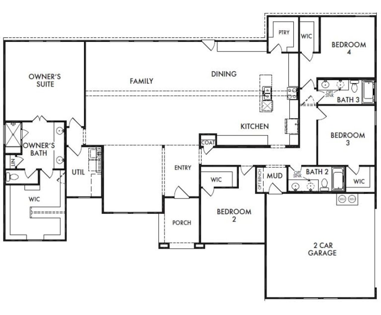 2D floor plan layout of this home in Estates of Palmer, Palmer, TX (Image 2). 2D floor plan layout of this home in Estates of Palmer, Palmer, TX (Image 2).