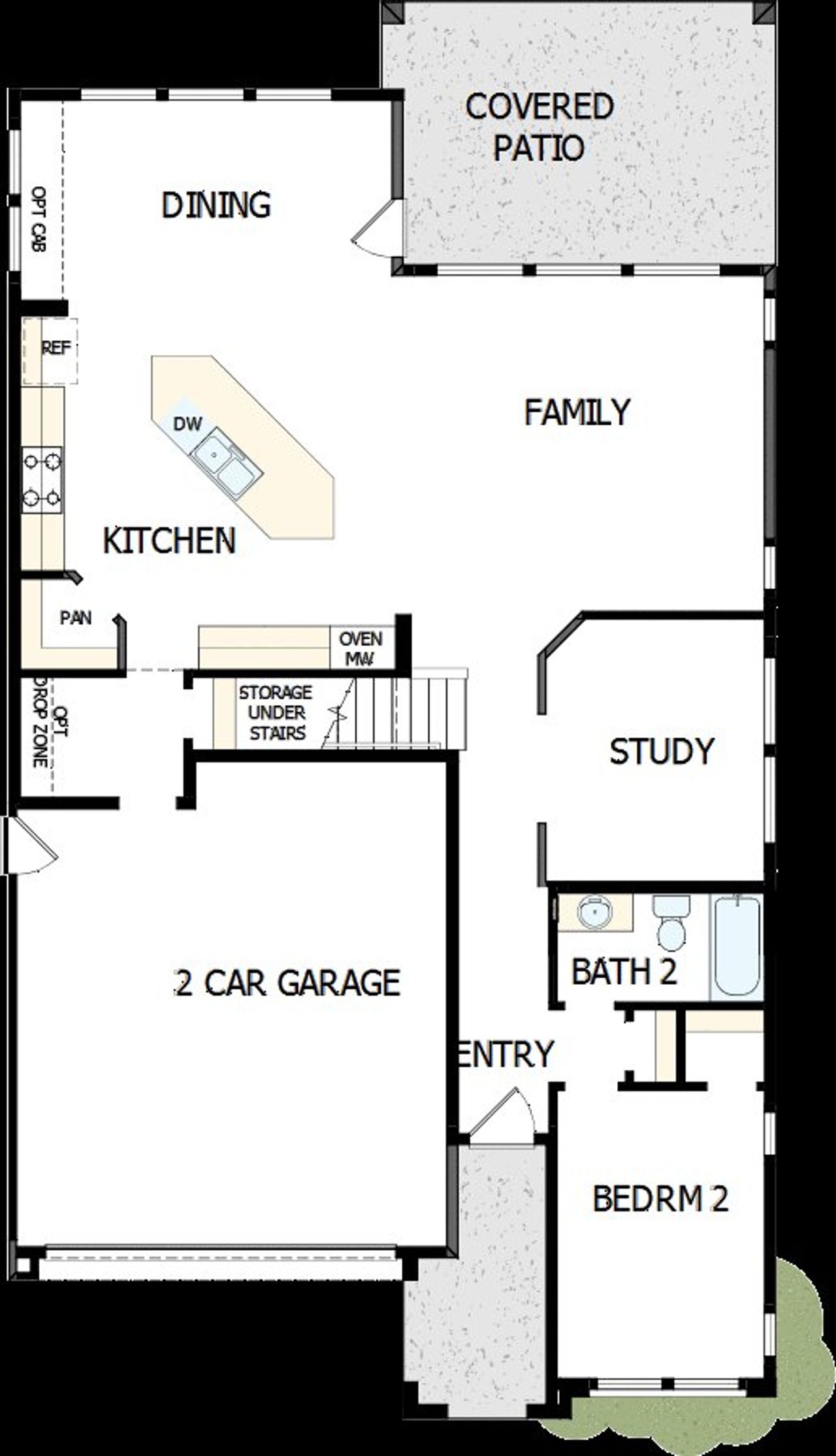 2D floor plan layout of this home in Harvest – Meadows Collection, Queen Creek, AZ (Image 2).