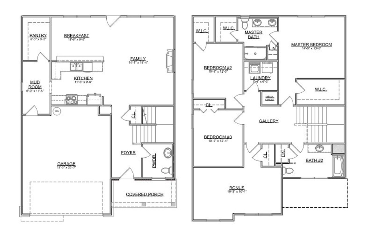 2D floor plan layout for the The Maybel Craftsman by Smithbilt Homes in Farm At Riverbend, Pigeon Forge, TN (Image 2).