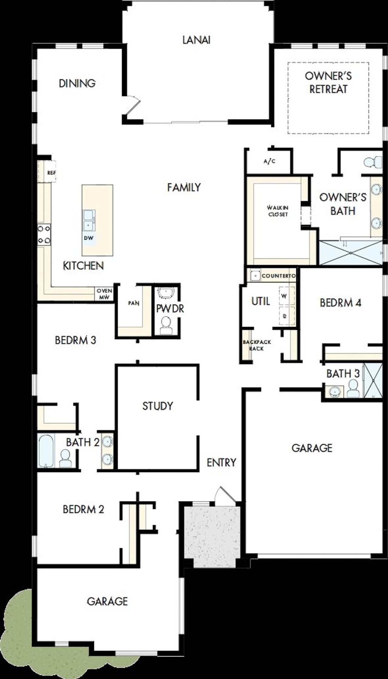2D floor plan layout of this home in Palmera Wellen Park - Classic Series, Venice, FL (Image 2).