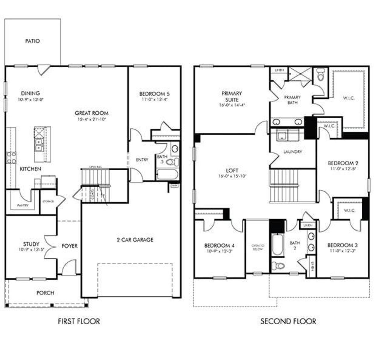 2D floor plan layout of this home in Ivey Township, Dallas, GA (Image 2).