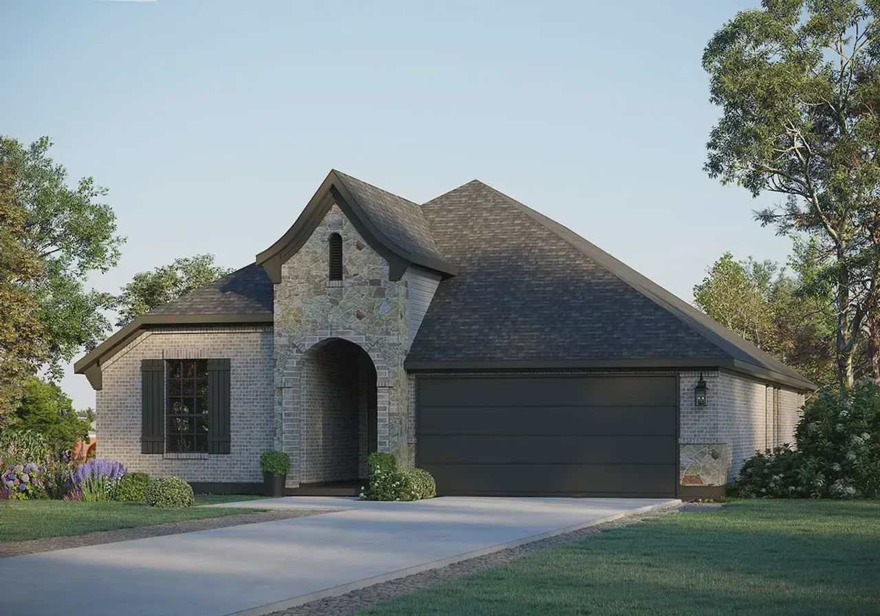 Representative exterior photo of a completed home built from the Taylor 4122 by GFO Home in The Grove at Blackhawk, Pflugerville, TX (Image 2).