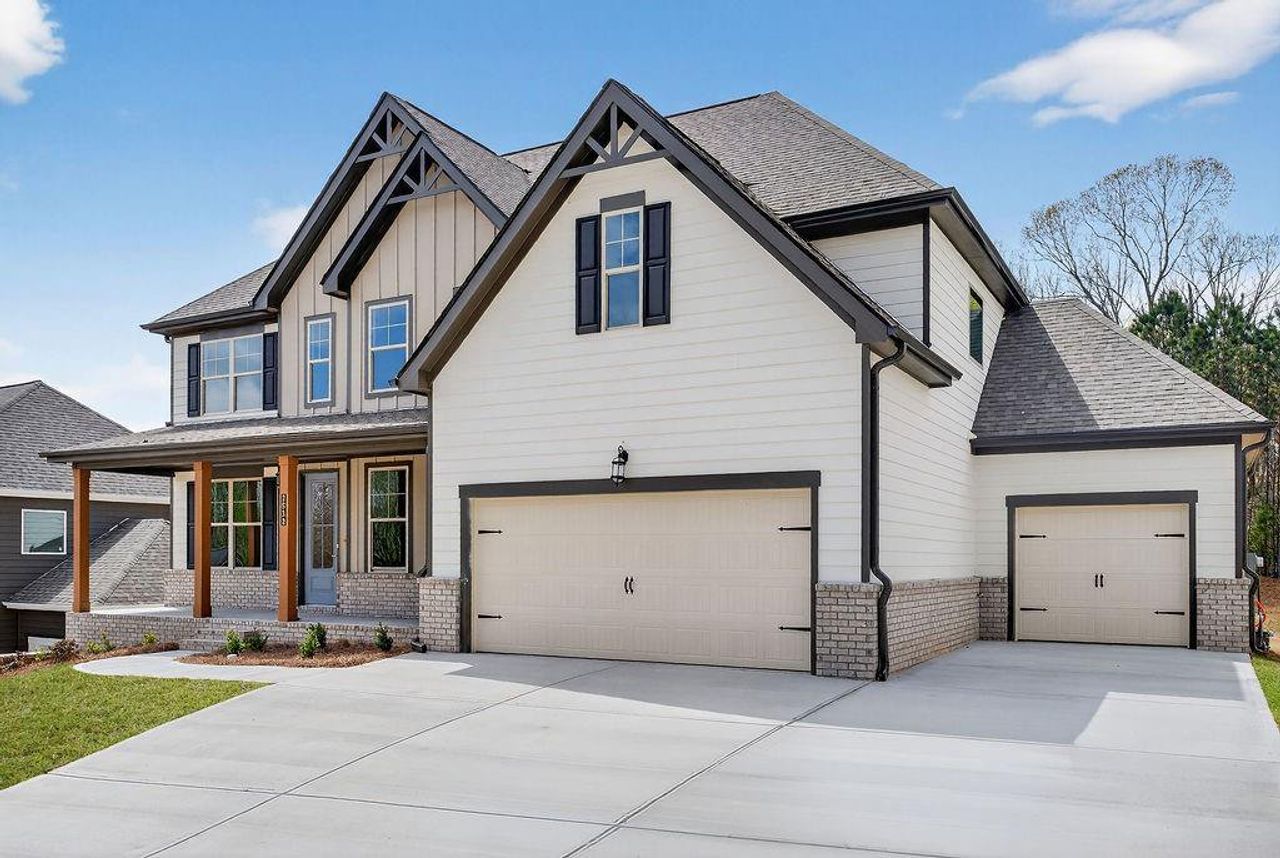 Front exterior of a new home in The Manor at Gainesville Township, Gainesville, GA, highlighting curb appeal (Image 2).