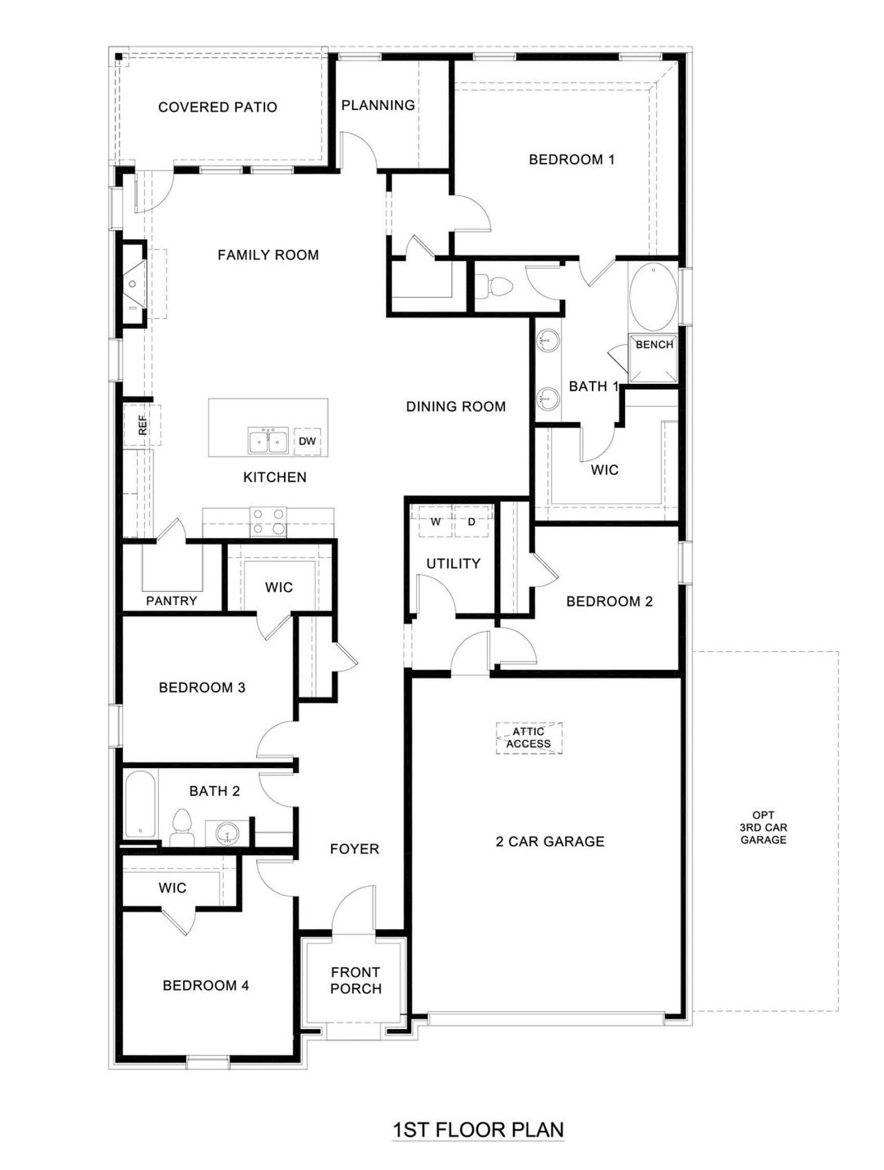 2D floor plan layout of this home in Morning Ridge, Princeton, TX (Image 2).