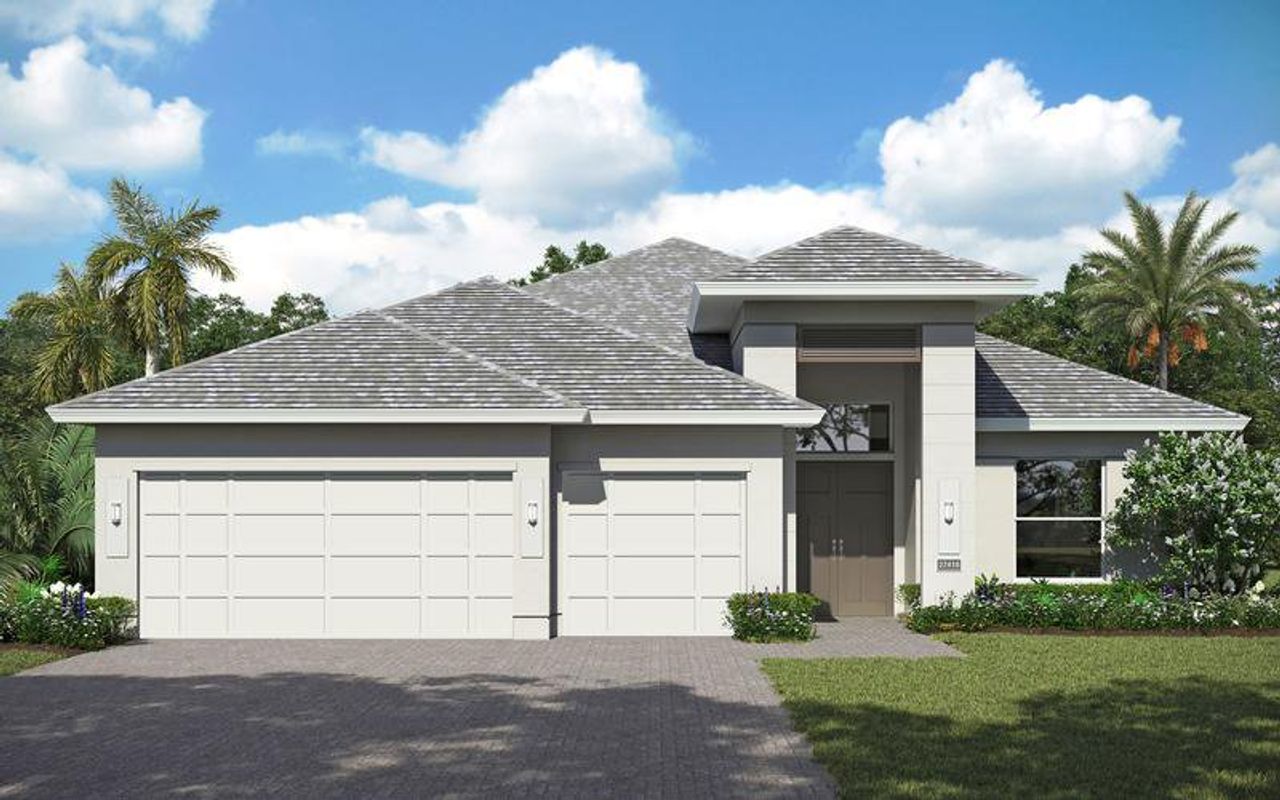 Representative exterior photo of a completed home built from the Magnolia 21 Grande by GHO Homes in Lucaya Pointe, Vero Beach, FL (Image 2).