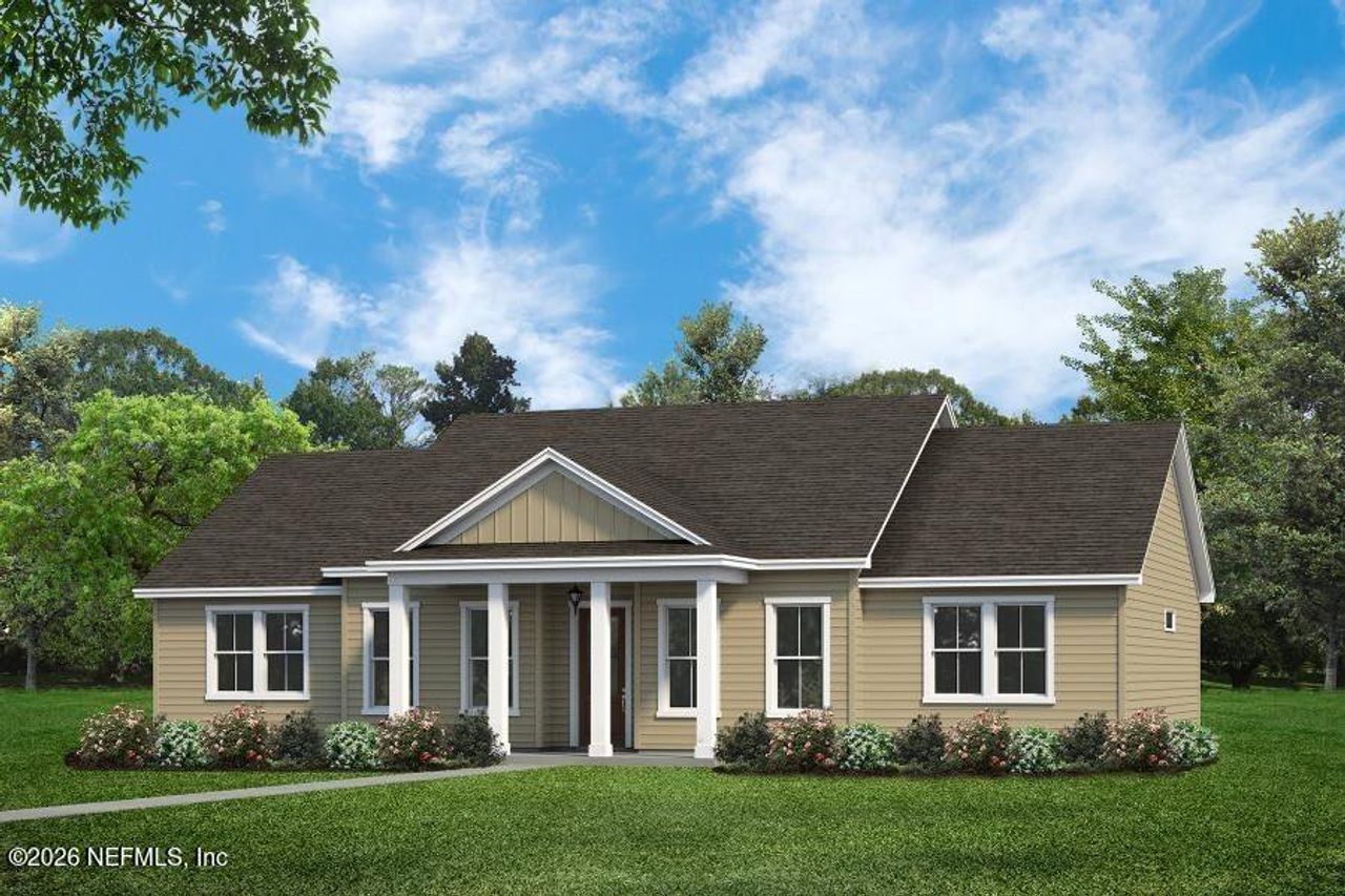 Front exterior of a new home in , Palm Coast, FL, highlighting curb appeal (Image 2). Front exterior of a new home in , Palm Coast, FL, highlighting curb appeal (Image 2).
