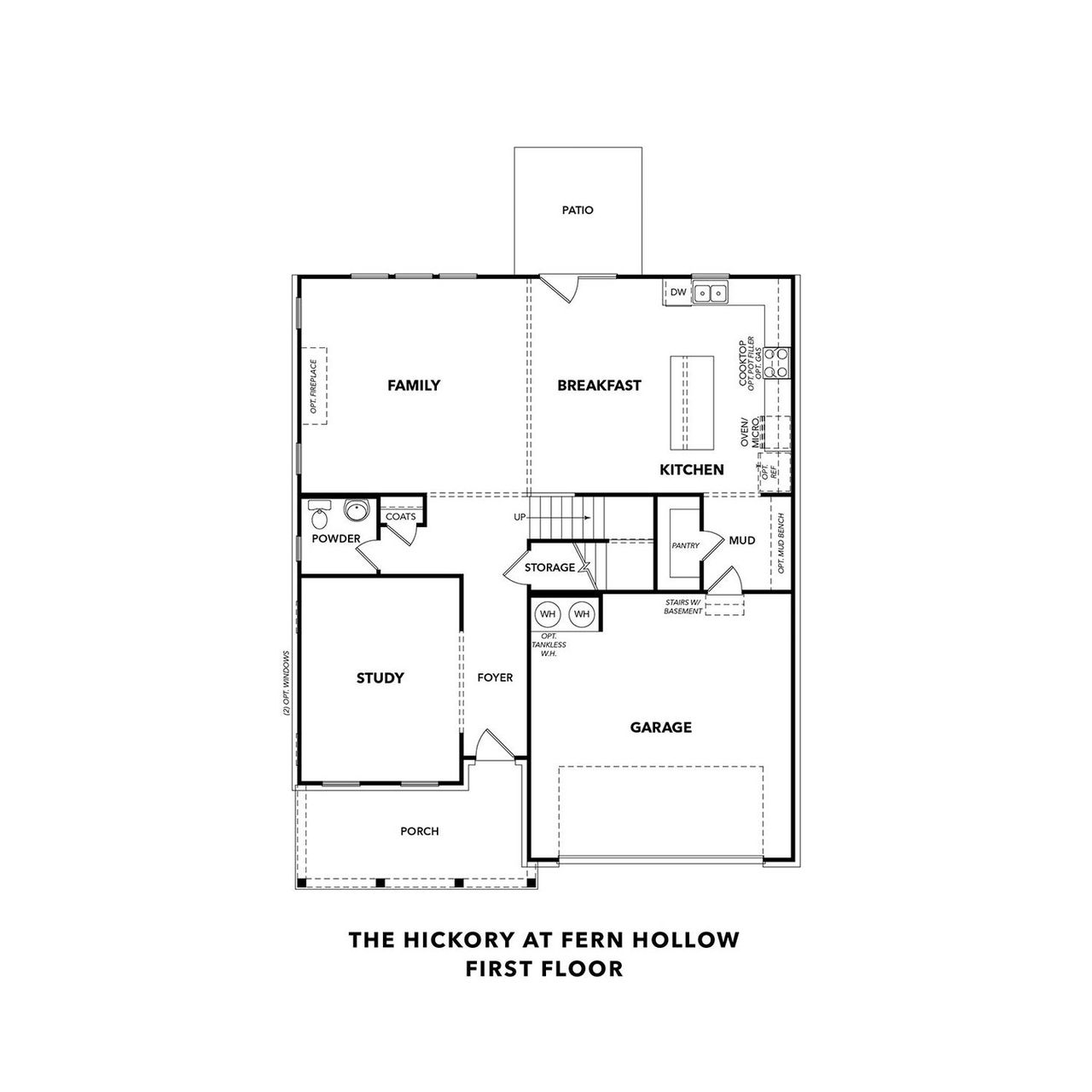 2D floor plan layout for the The Hickory F by Davidson Homes LLC in Fern Hollow, Buford, GA (Image 2). 2D floor plan layout for the The Hickory F by Davidson Homes LLC in Fern Hollow, Buford, GA (Image 2).