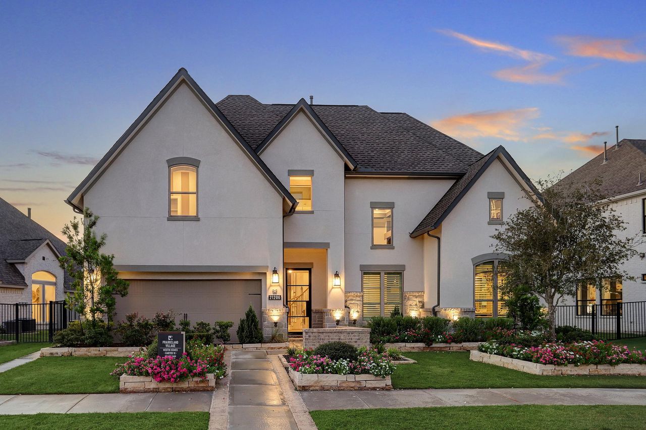 Front exterior of a new home in Bridgeland, Cypress, TX, highlighting curb appeal (Image 2).