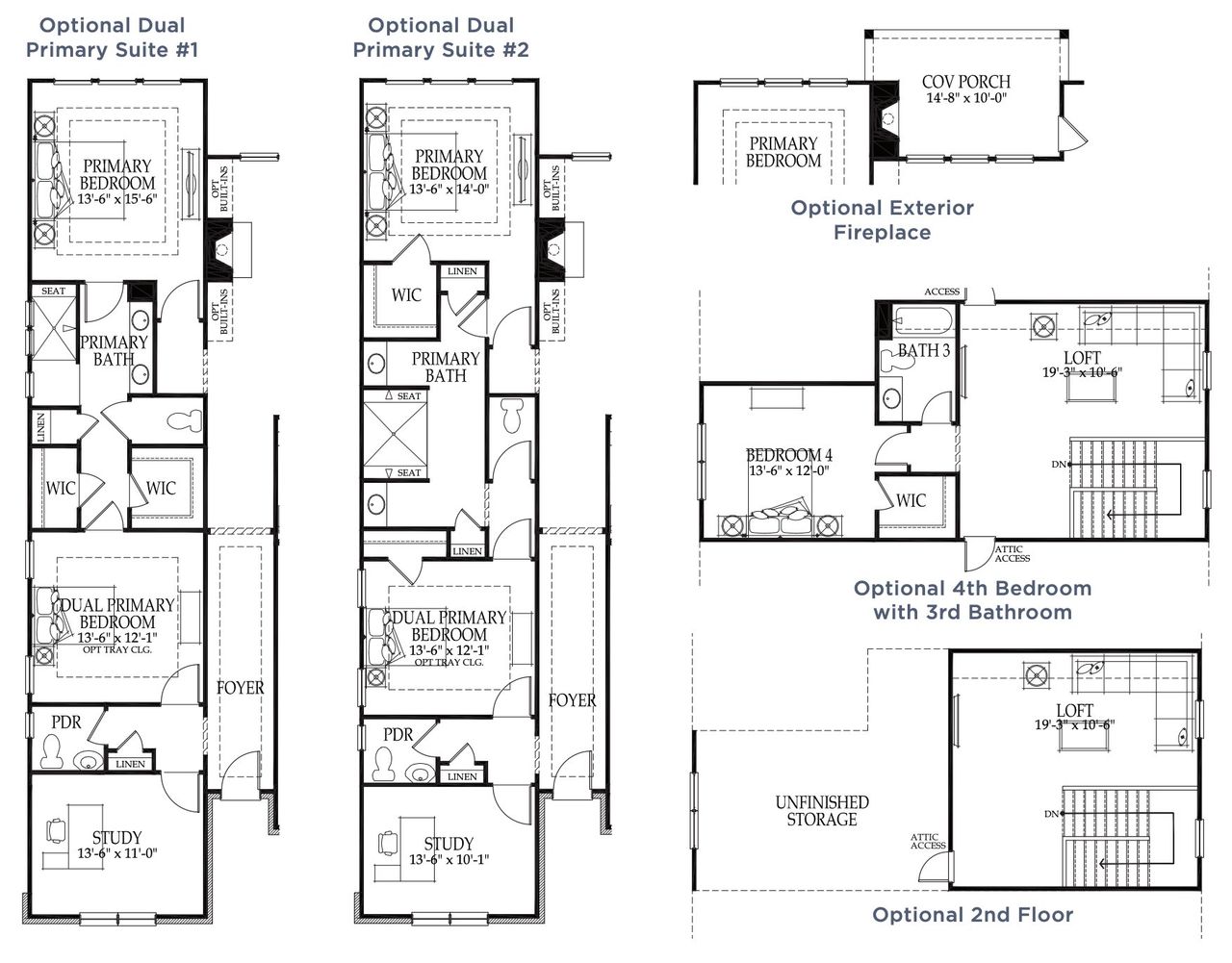 2D floor plan layout for the willowood by Southwyck Homes in Cooks Farm, Woodstock, GA (Image 2).