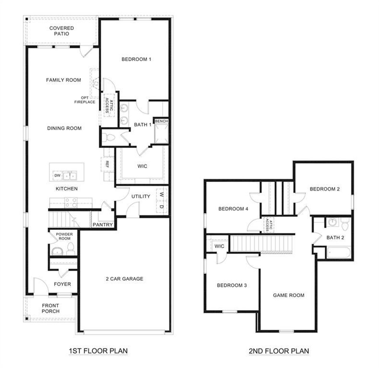 2D floor plan layout of this home in Windchime, Celina, TX (Image 2).
