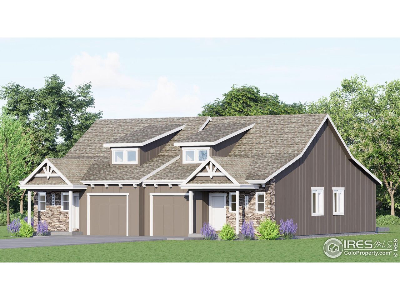 Front exterior of a new home in Wilson Commons, Loveland, CO, highlighting curb appeal (Image 2).