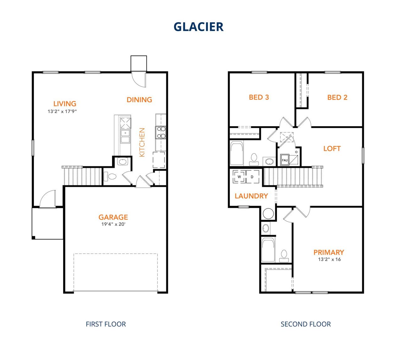 2D floor plan layout of this home in Summit Place, Eden, NC (Image 2).