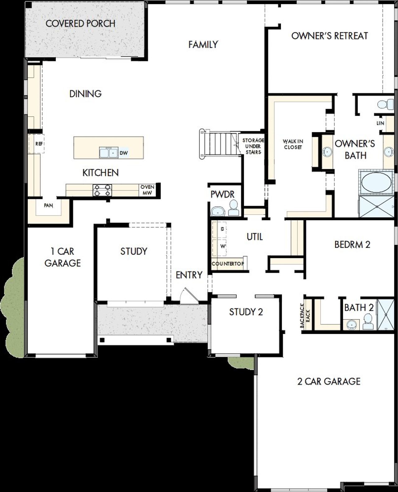 2D floor plan layout of this home in Northshore at Lakewood Village - Classic Series, Lakewood Village, TX (Image 2).