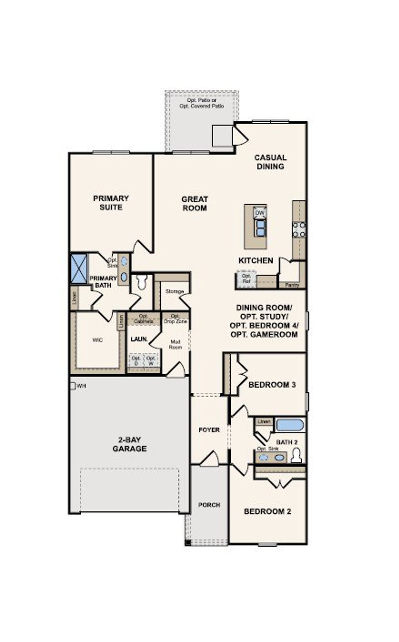 2D floor plan layout for the Davis by Century Communities in Pearlbrook, Texas City, TX (Image 2).