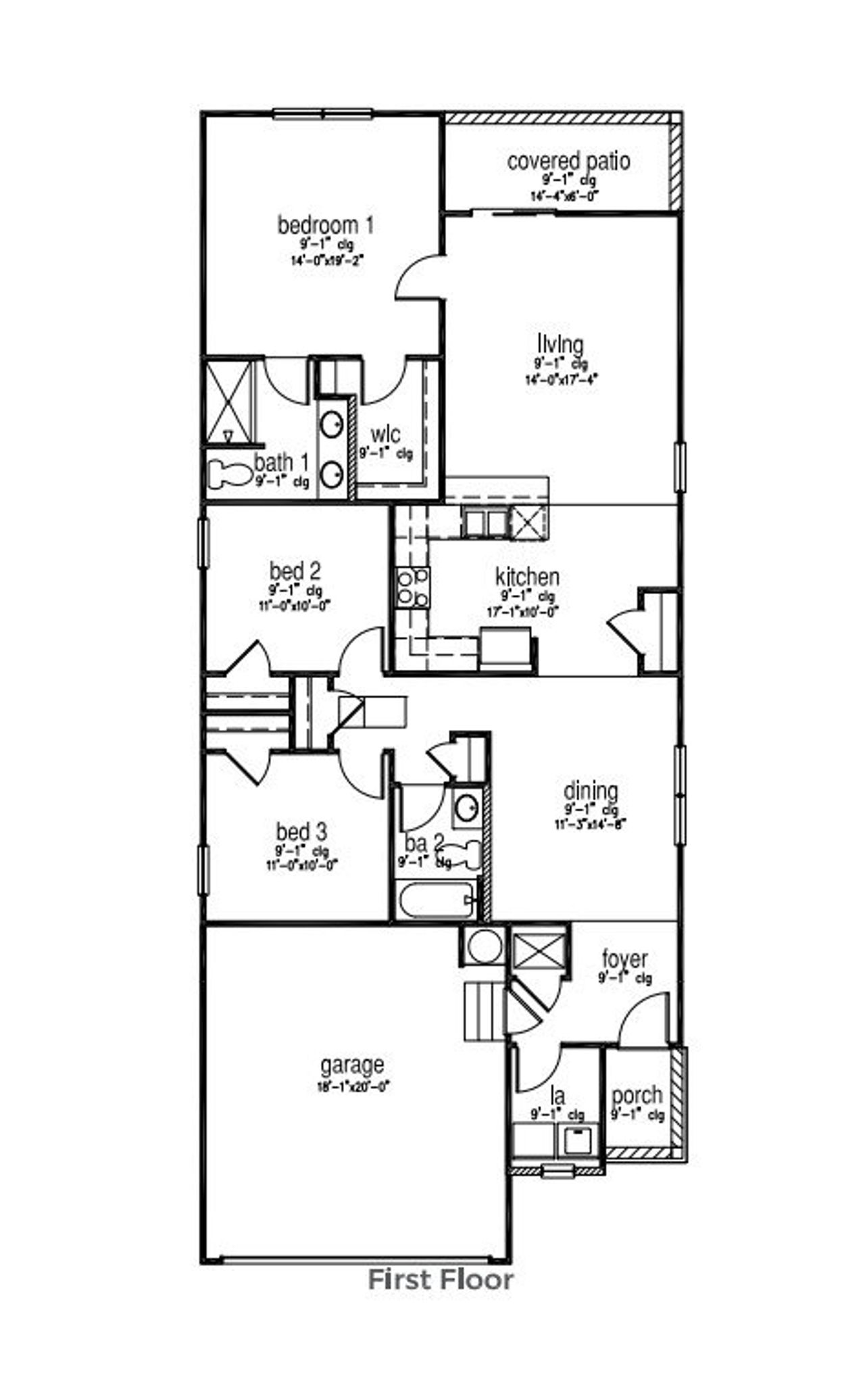 2D floor plan layout of this home in Rice Hope, Port Wentworth, GA (Image 2).