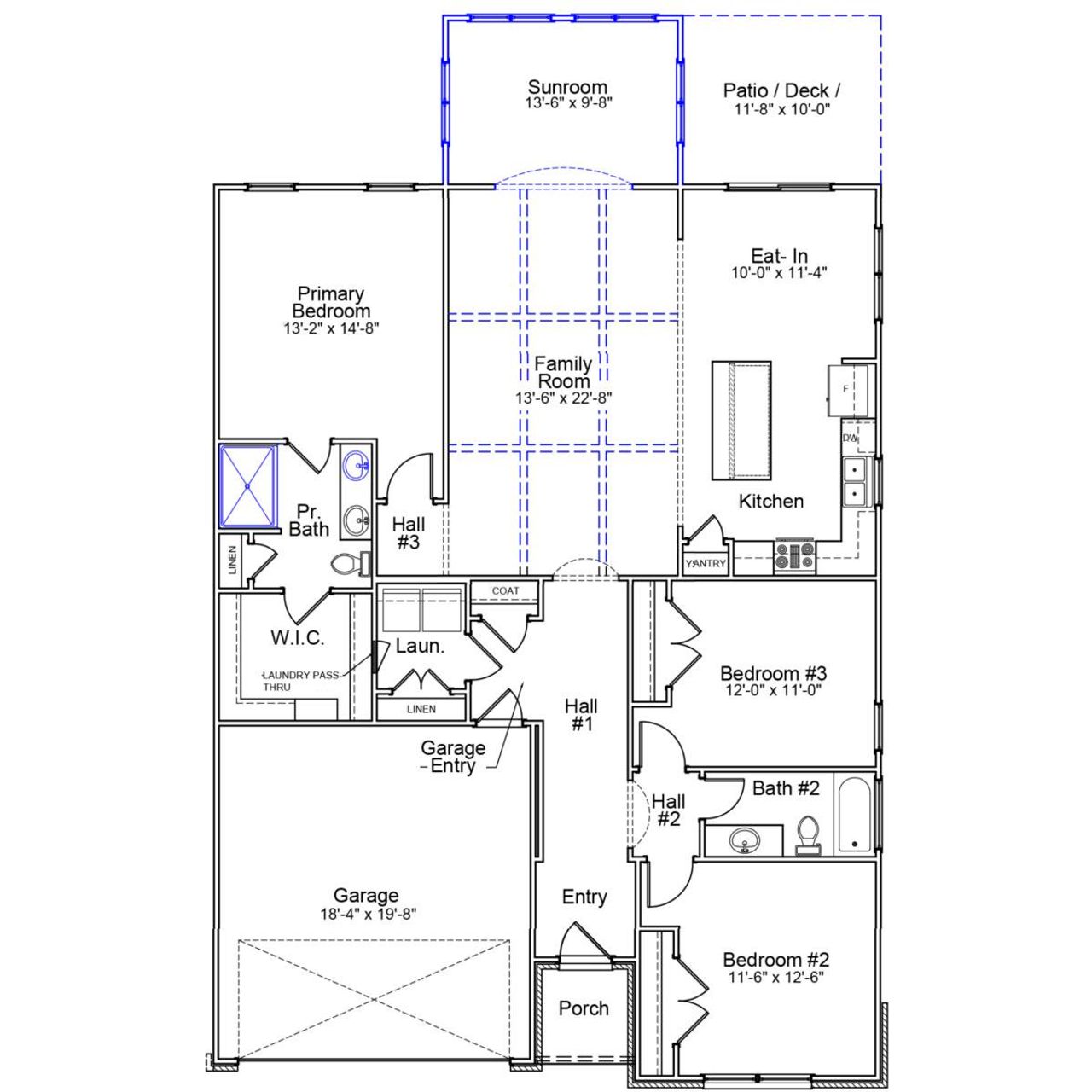 2D floor plan layout of this home in Fieldstone, Lexington, NC (Image 2).