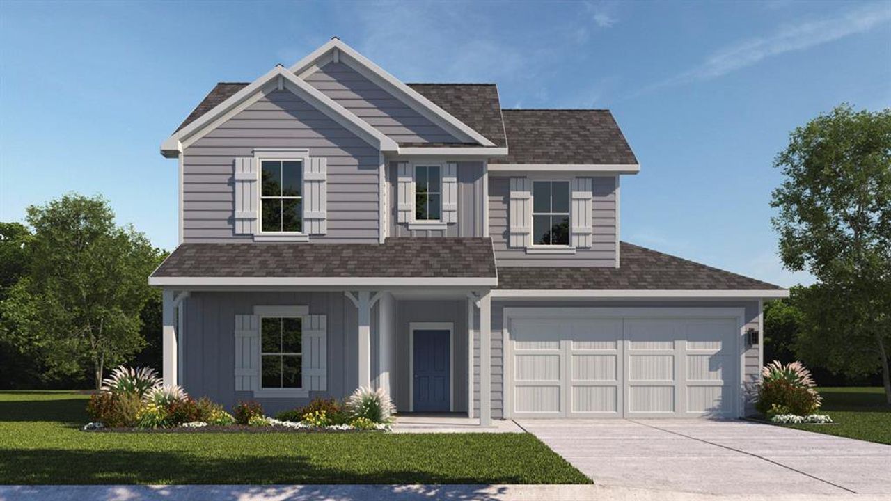 Front exterior of a new home in Creeks at Burnett Trail, Canton, TX, highlighting curb appeal (Image 2).