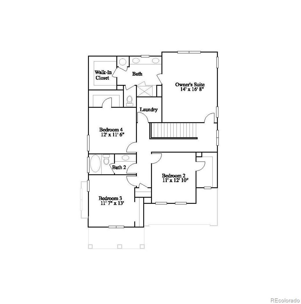 2D floor plan layout of this home in Ken-Caryl Ranch, Littleton, CO (Image 2).