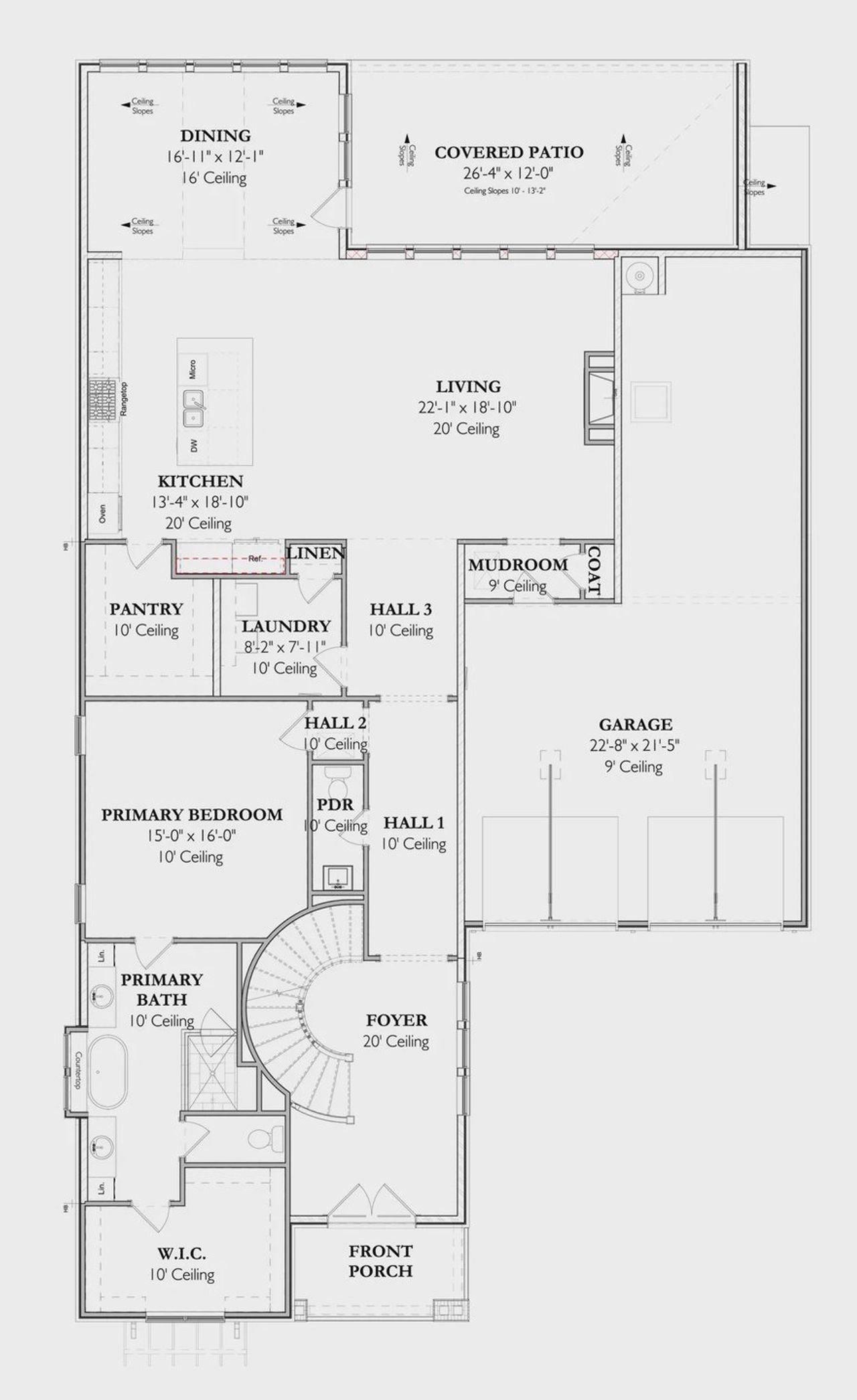 2D floor plan layout for the The Signature Mabel 3B by Signature Homes in Poplar Farms, Franklin, TN (Image 2).