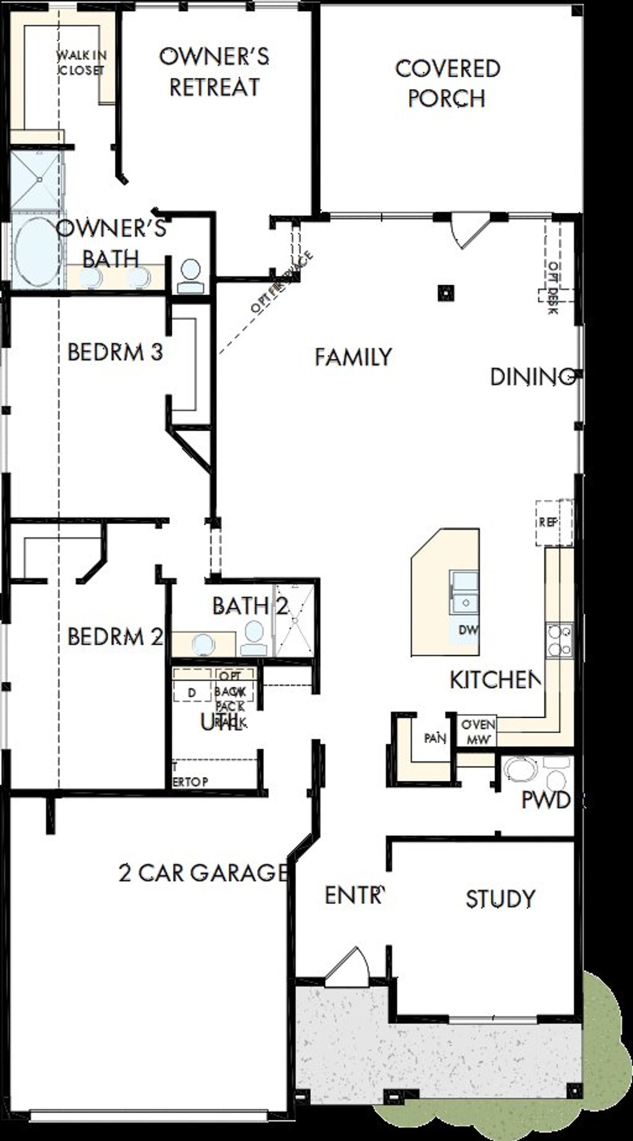 2D floor plan layout of this home in Davis Ranch 50', San Antonio, TX (Image 2).