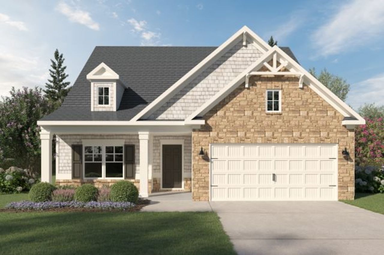 Representative exterior photo of a completed home built from the Belmont by Kerley Family Homes in Pevensie Manor, Powder Springs, GA (Image 2).