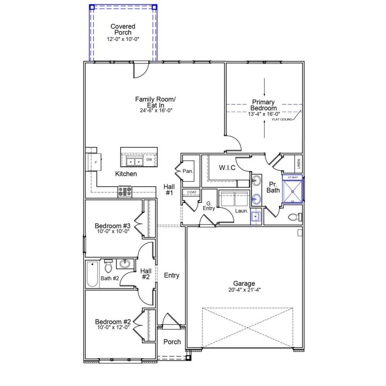 2D floor plan layout of this home in Cottages at Lake Emory, Inman, SC (Image 2).