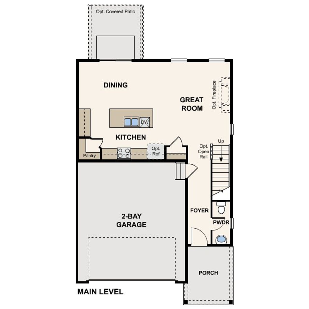 2D floor plan layout of this home in Coyote Creek, Fort Lupton, CO (Image 2).