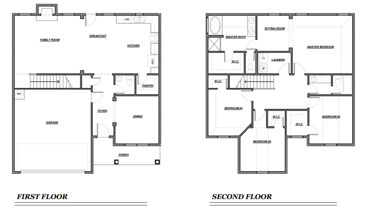 2D floor plan layout for the Magnolia by Capshaw in Garden Walk, Jackson, GA (Image 2).