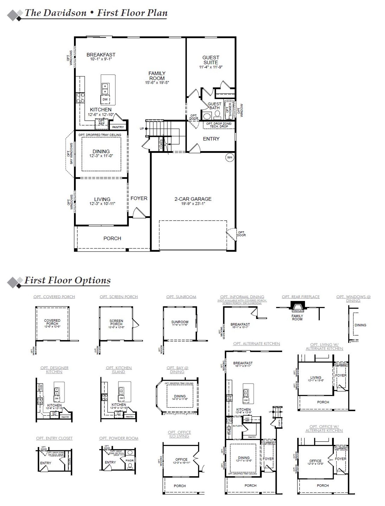 2D floor plan layout of this home in Oakley Pointe, Moncks Corner, SC (Image 2).