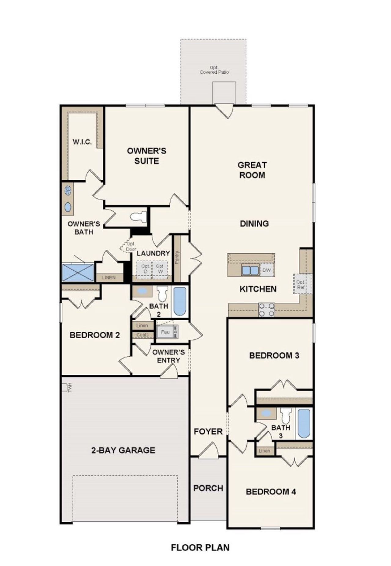 2D floor plan layout for the Brazos by Century Communities in Martha's Vineyard, Alvin, TX (Image 2).