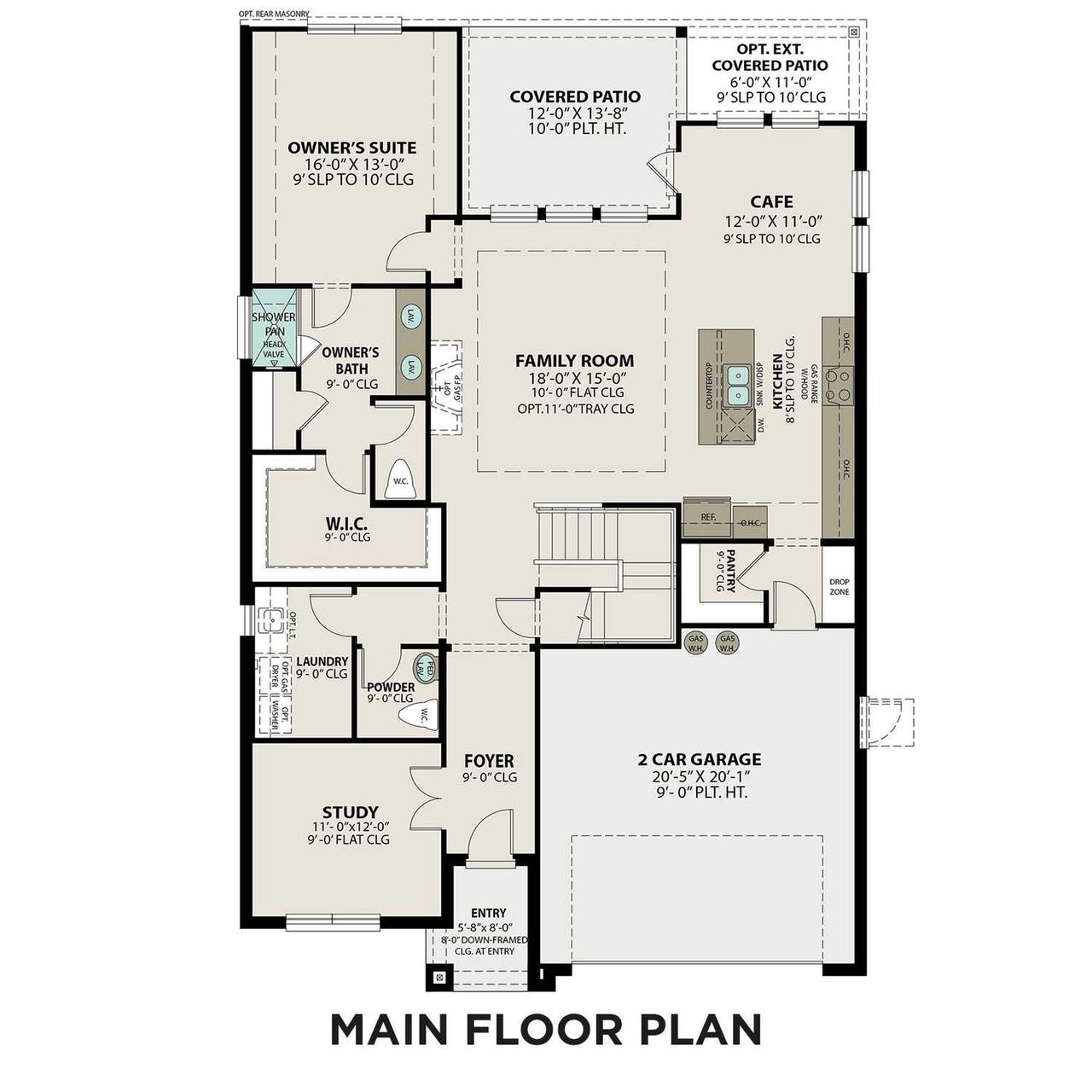 2D floor plan layout for the The Sequoia A by Davidson Homes LLC in Rayburn Valley, San Antonio, TX (Image 2). 2D floor plan layout for the The Sequoia A by Davidson Homes LLC in Rayburn Valley, San Antonio, TX (Image 2).