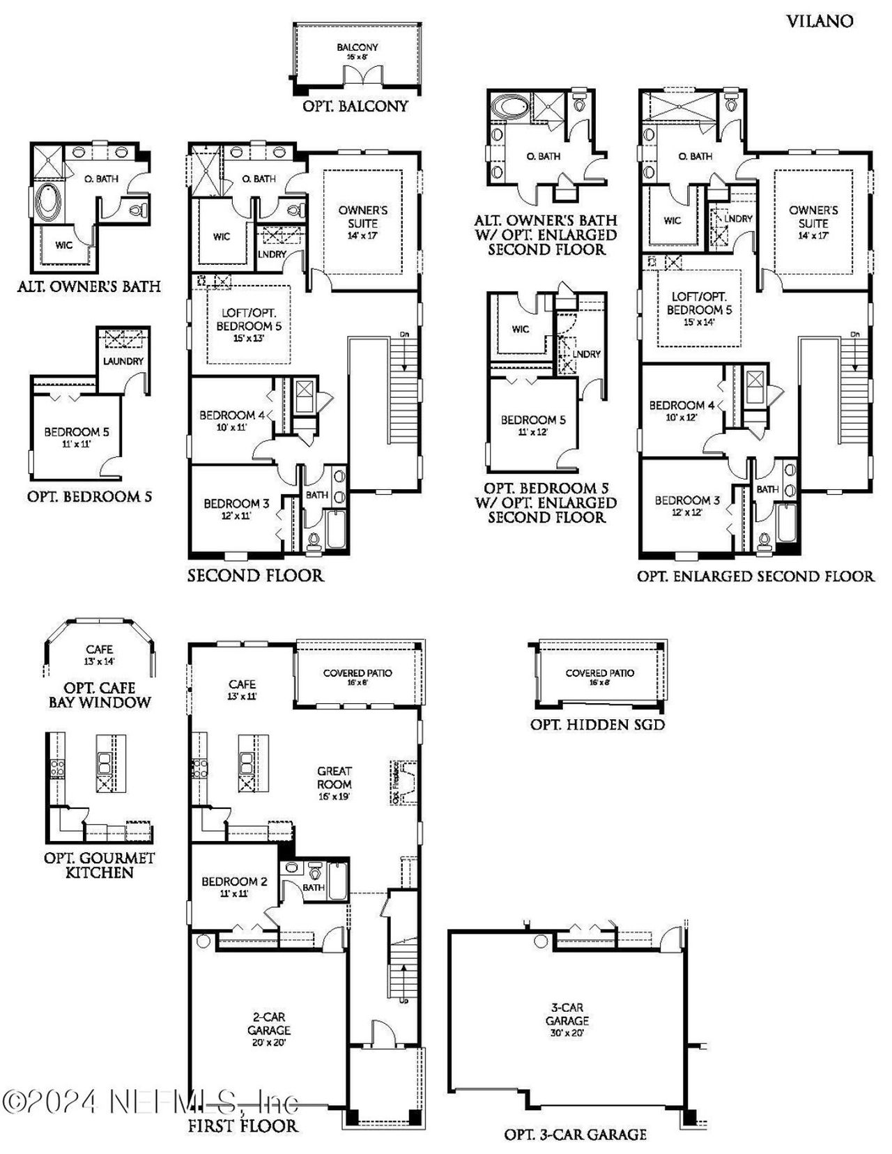 2D floor plan layout of this home in Brook Forest - Single Family Homes, St. Augustine, FL (Image 2).
