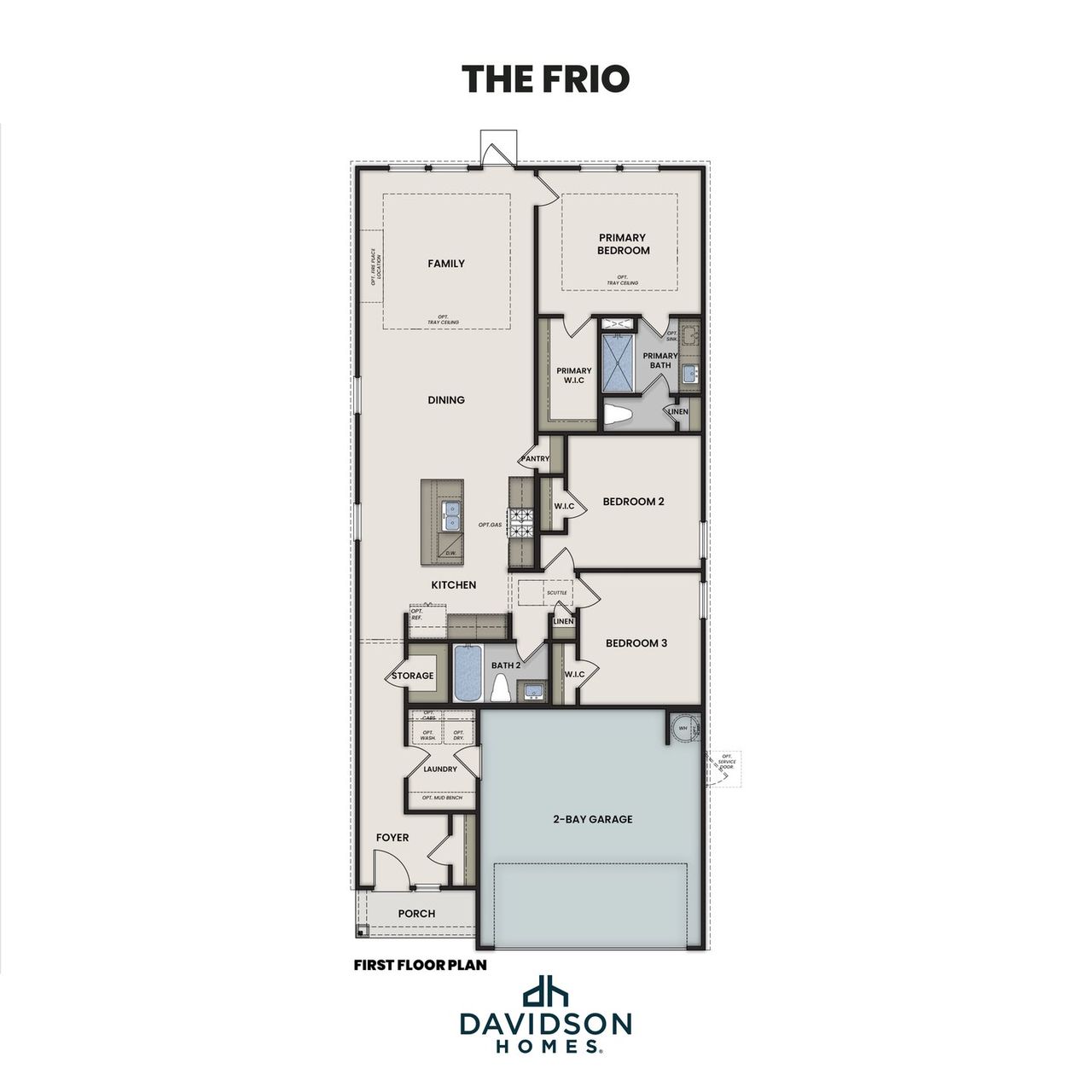 2D floor plan layout for the The Frio F by Davidson Homes LLC in Heartland, Heartland, TX (Image 2).