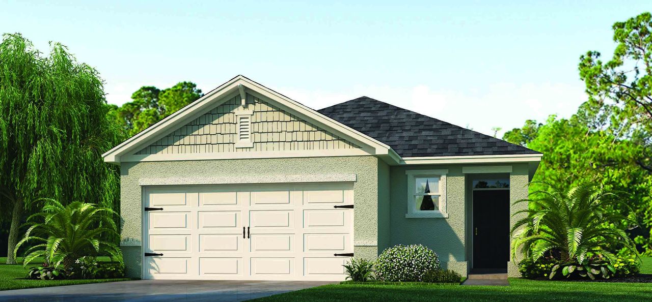 Front exterior of a new home in Concorde, Sanford, FL, highlighting curb appeal (Image 2).